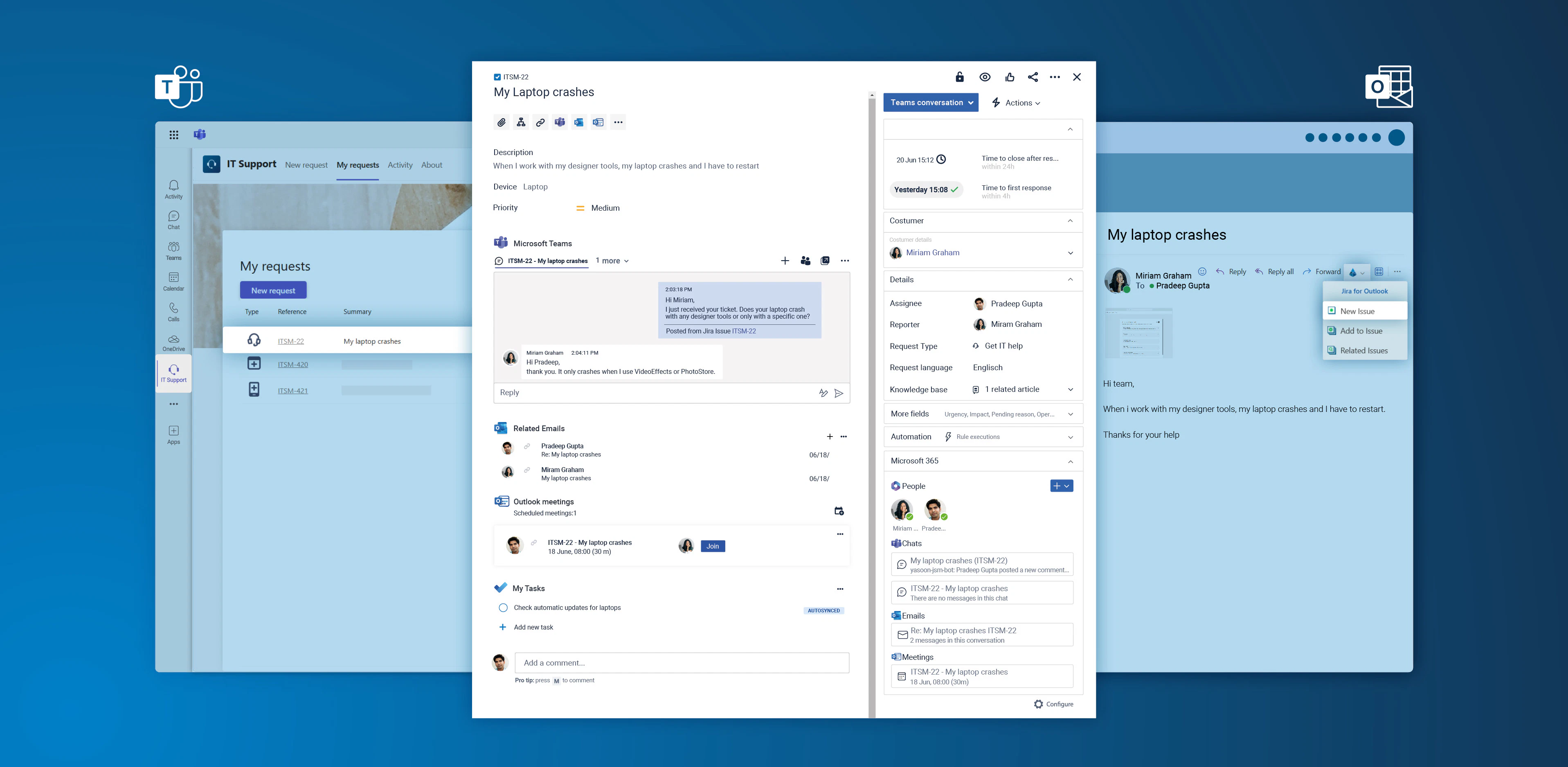 screenshot of Microsoft 365 for Jira